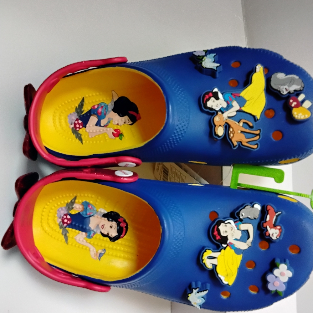 Blue and Pink Plush Slippers with Cartoon Design